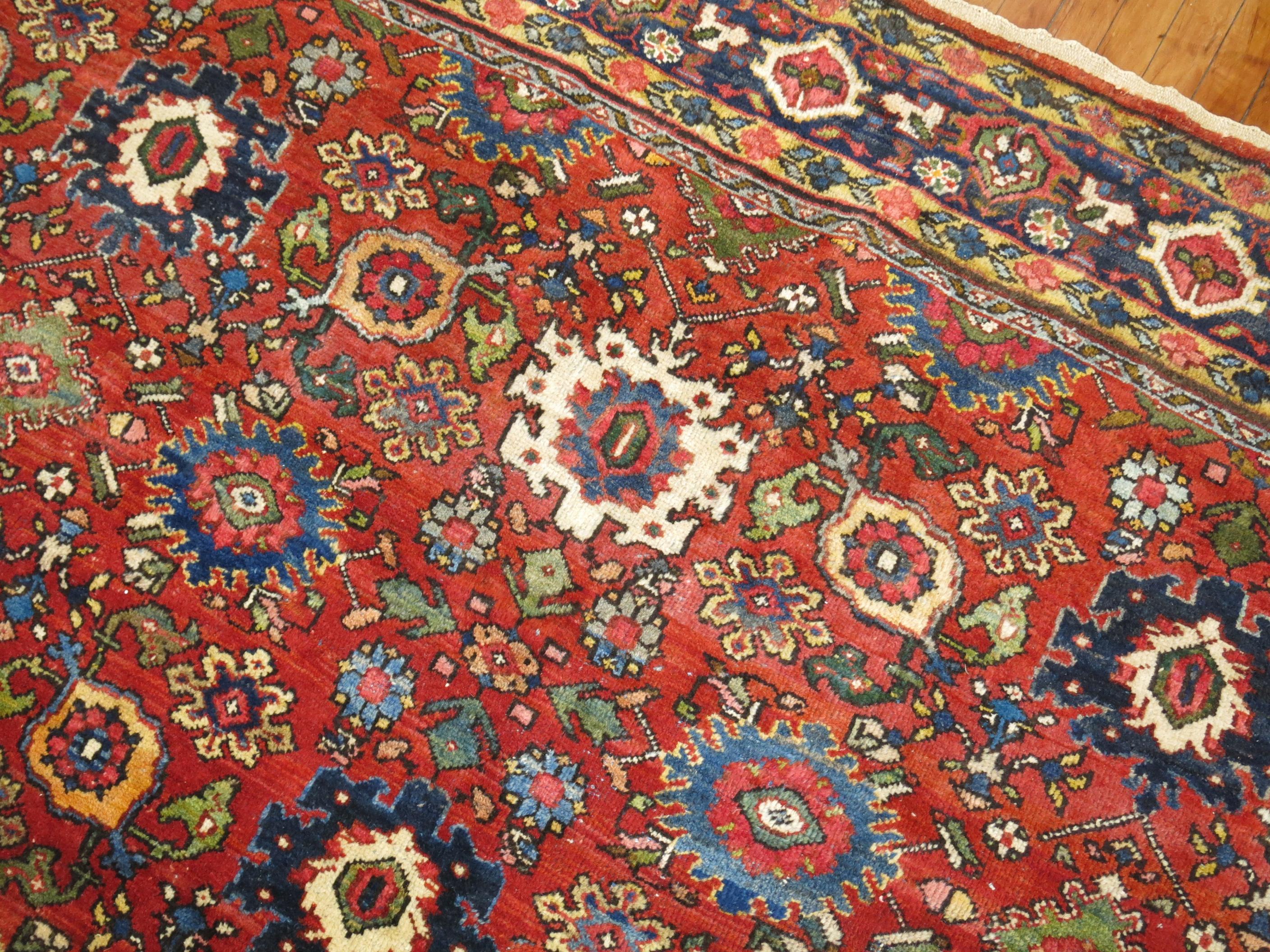 Wool Traditional Antique Persian Mahal Carpet