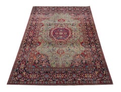 Traditional Antique Rugs Handknotted Oriental Area Green Wool Carpet