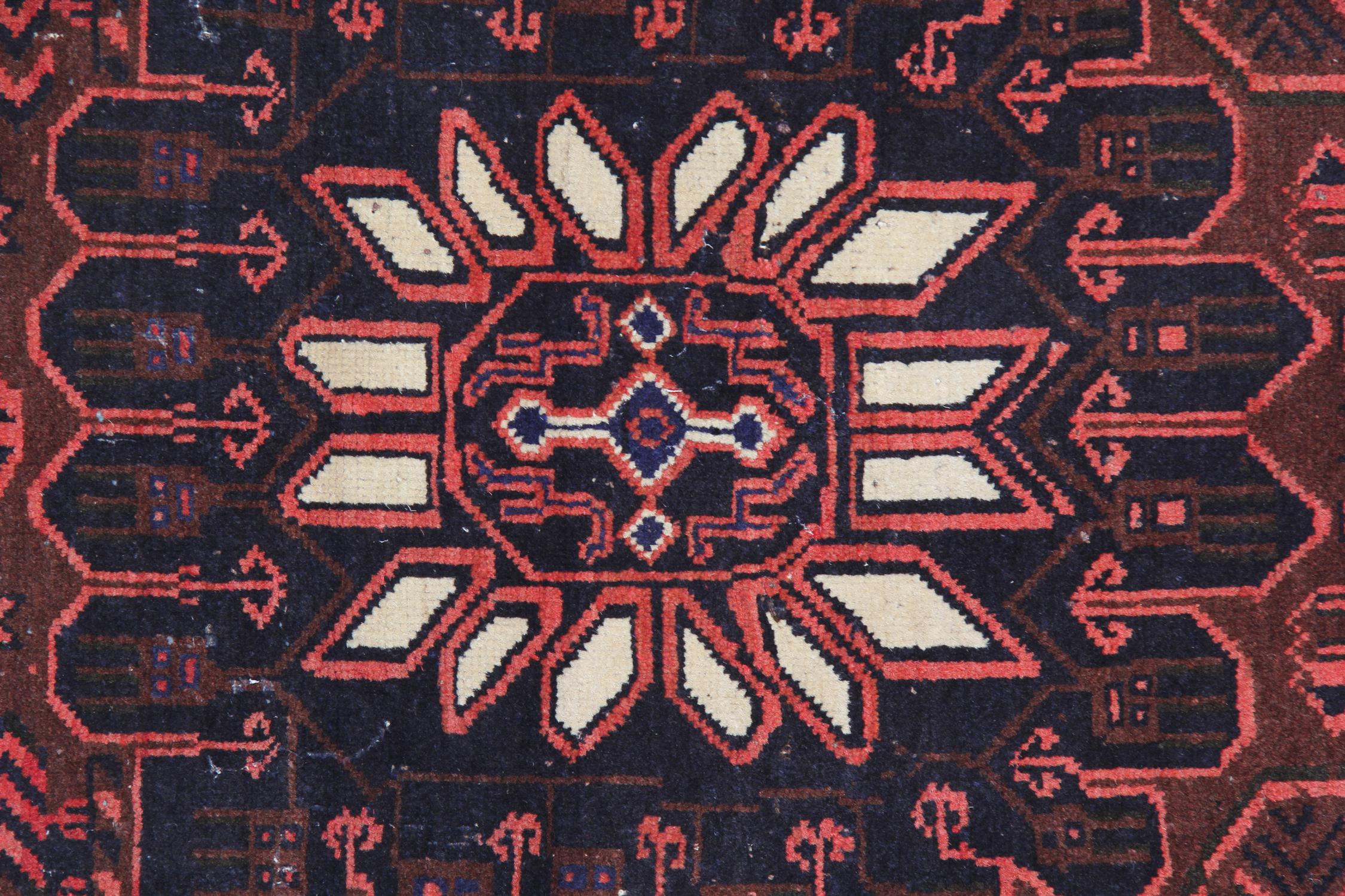 Mid-Century Modern Traditional Antique Rugs Handmade Carpet Oriental Red Wool Area Rug For Sale