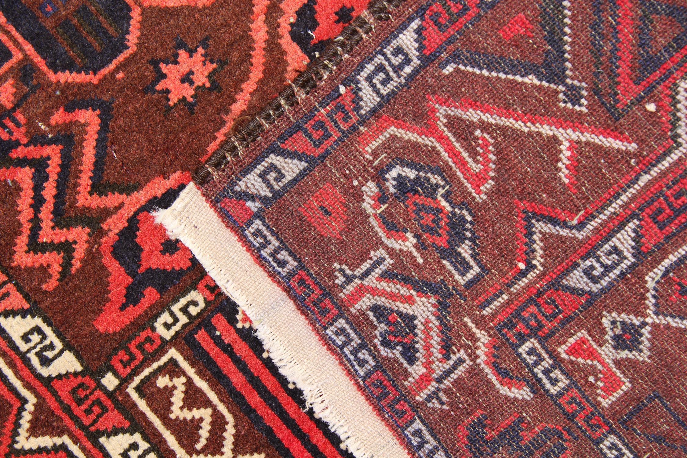 Hand-Knotted Traditional Antique Rugs Handmade Carpet Oriental Red Wool Area Rug For Sale
