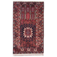 Tapis traditionnel ancien fait à la main Tapis oriental en laine rouge