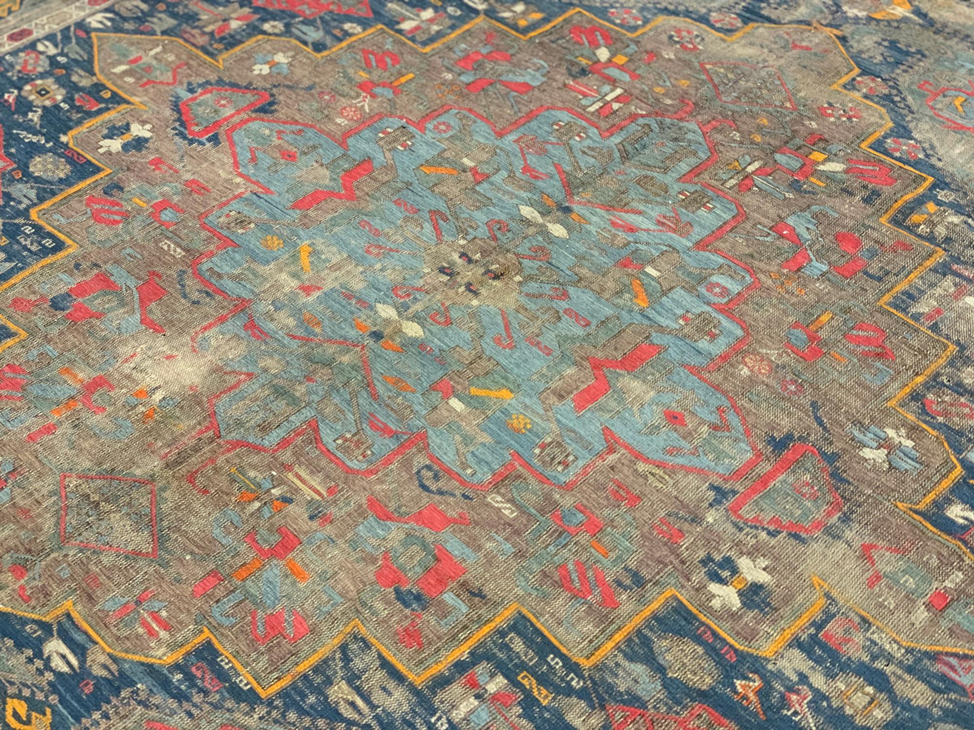 Azerbaijani Traditional Antique Rugs Oriental Wool Carpet Home Decor Area For Sale
