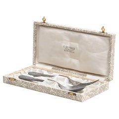 Traditional Antique Silver Fork and Spoon in a Box, circa 1950