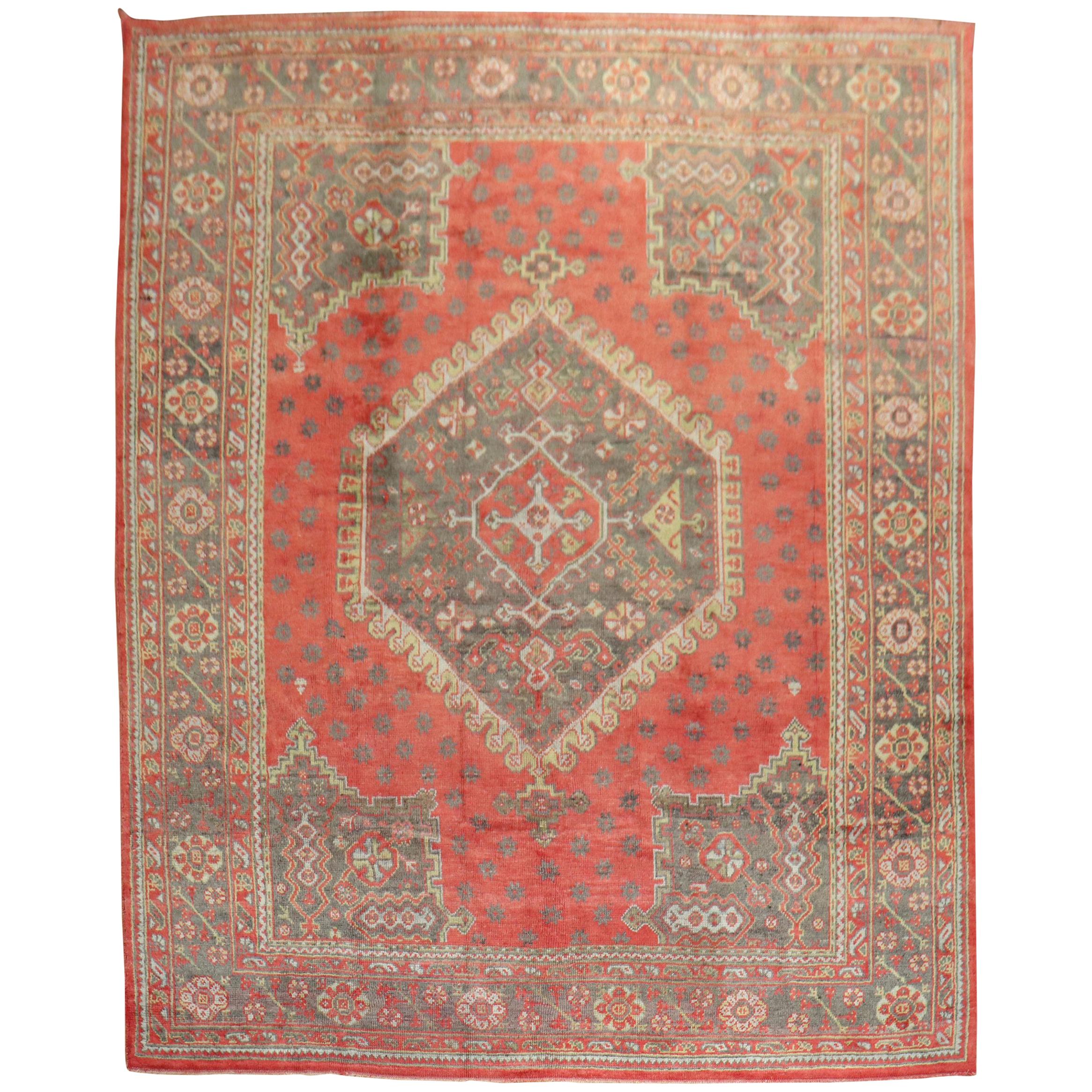 Traditional Antique Turkish Oushak Carpet, 20th Century For Sale