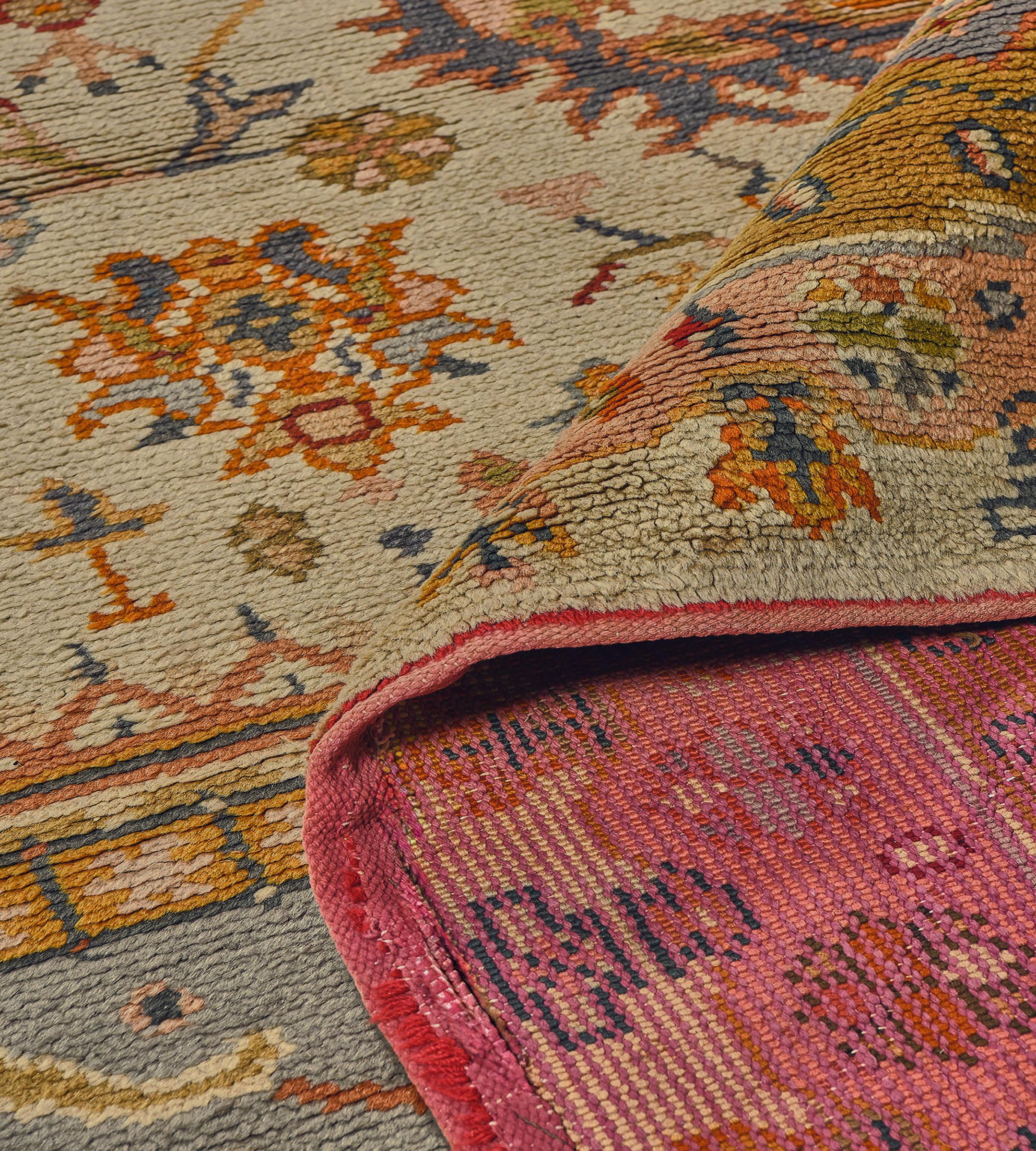 Traditional Antique Wool Floral Irish Donegal Rug  12'8x16'2 For Sale 5