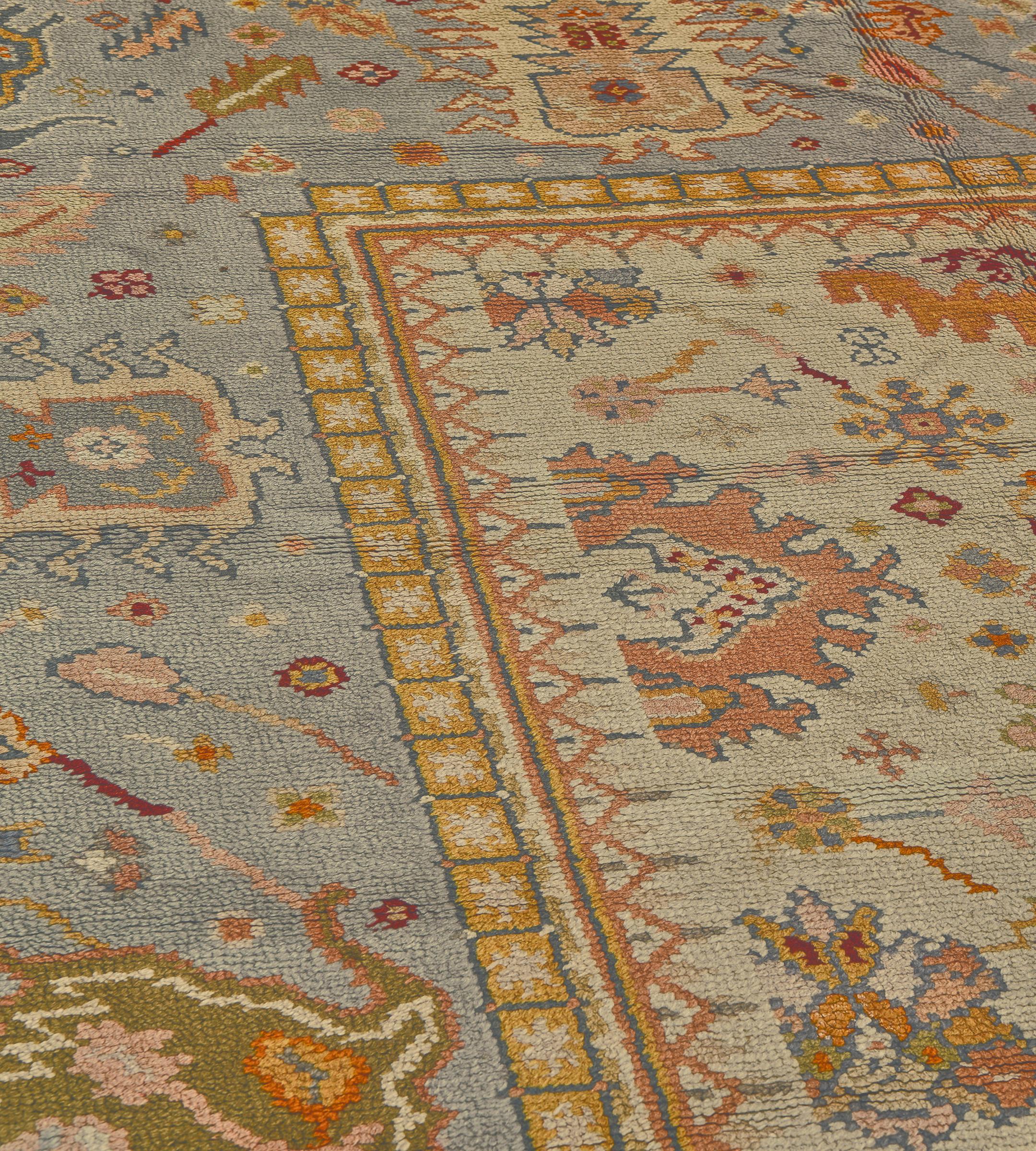 20th Century Traditional Antique Wool Floral Irish Donegal Rug  12'8x16'2 For Sale