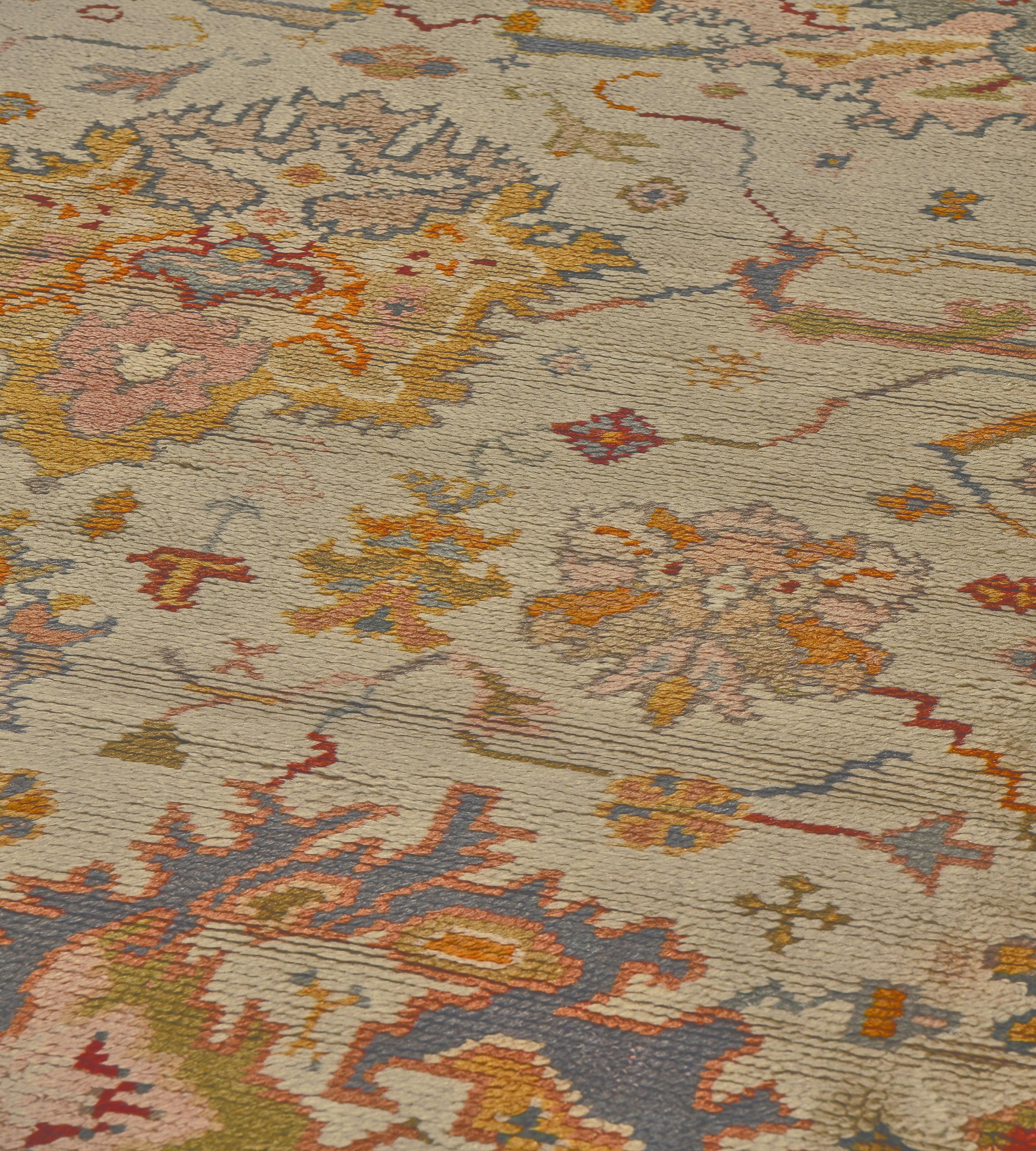 Traditional Antique Wool Floral Irish Donegal Rug  12'8x16'2 For Sale 1