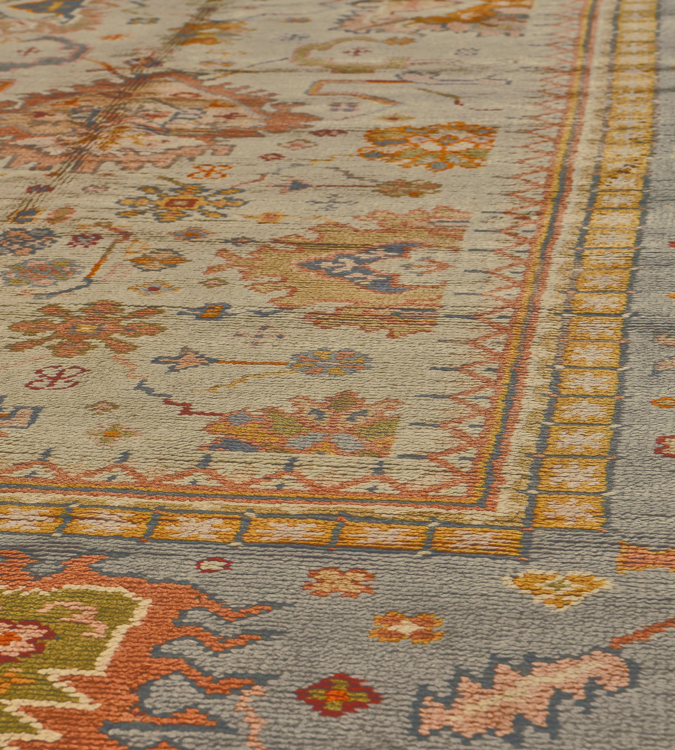 Traditional Antique Wool Floral Irish Donegal Rug  12'8x16'2 For Sale 2