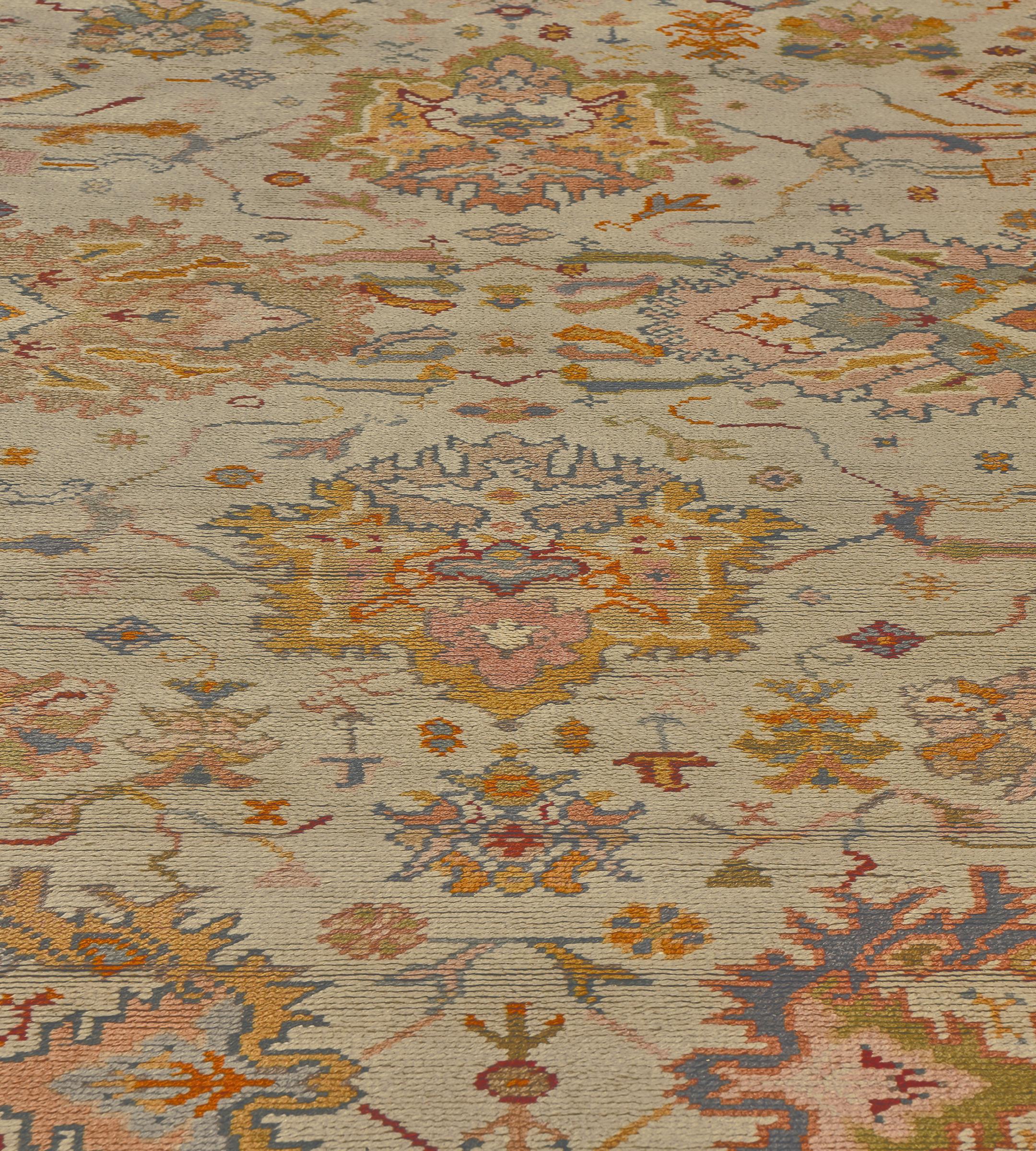 Traditional Antique Wool Floral Irish Donegal Rug  12'8x16'2 For Sale 3