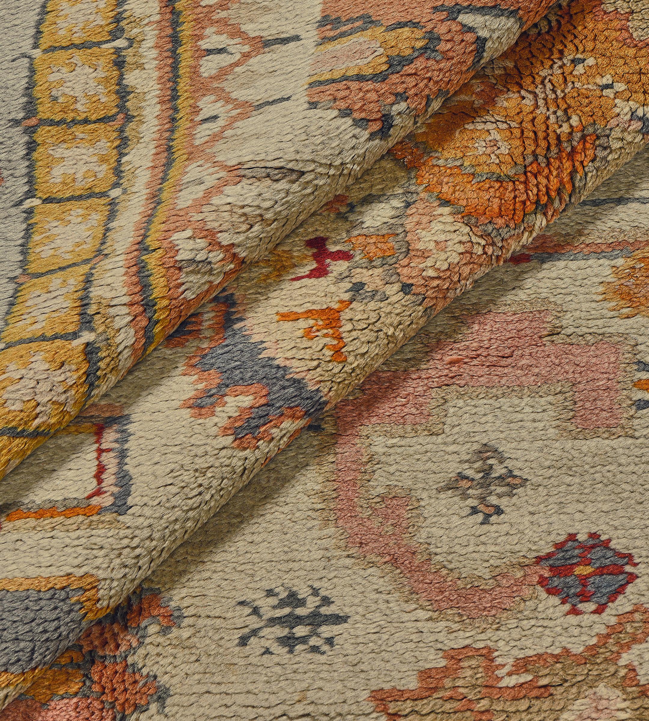 Traditional Antique Wool Floral Irish Donegal Rug  12'8x16'2 For Sale 4