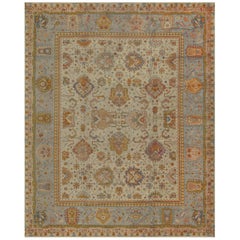 Tapis Donegal irlandais traditionnel ancien en laine à fleurs  12'8x16'2
