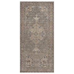 Tapis traditionnel persan Malayer ancien gris-bleu