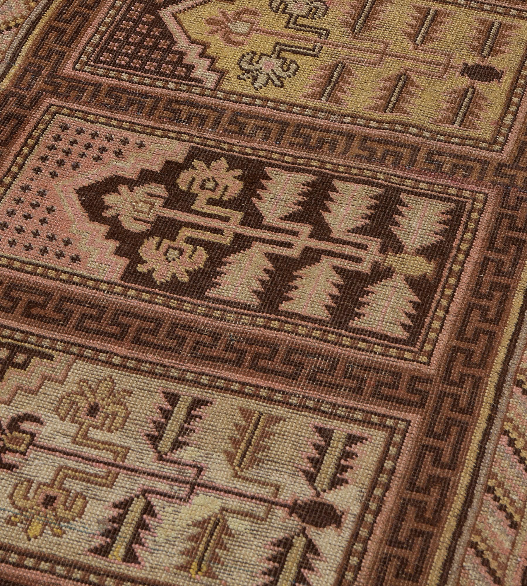 Traditional Antique Wool Hand-woven Khotan Runner In Good Condition For Sale In West Hollywood, CA