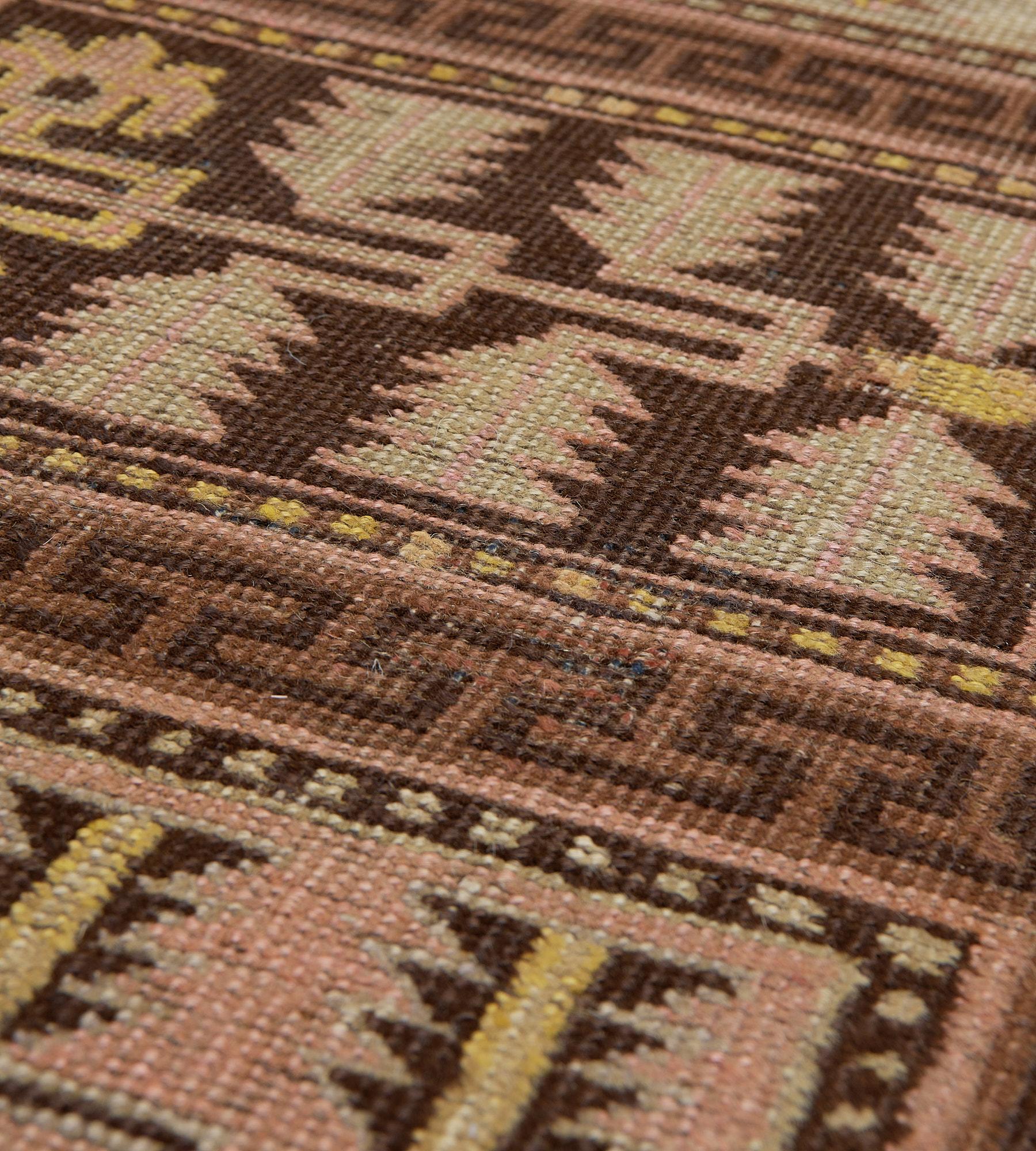 Traditional Antique Wool Hand-woven Khotan Runner For Sale 1