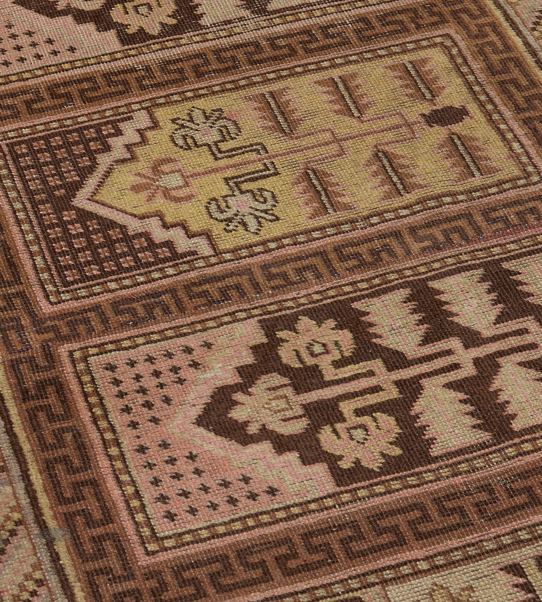 Traditional Antique Wool Hand-woven Khotan Runner For Sale 2