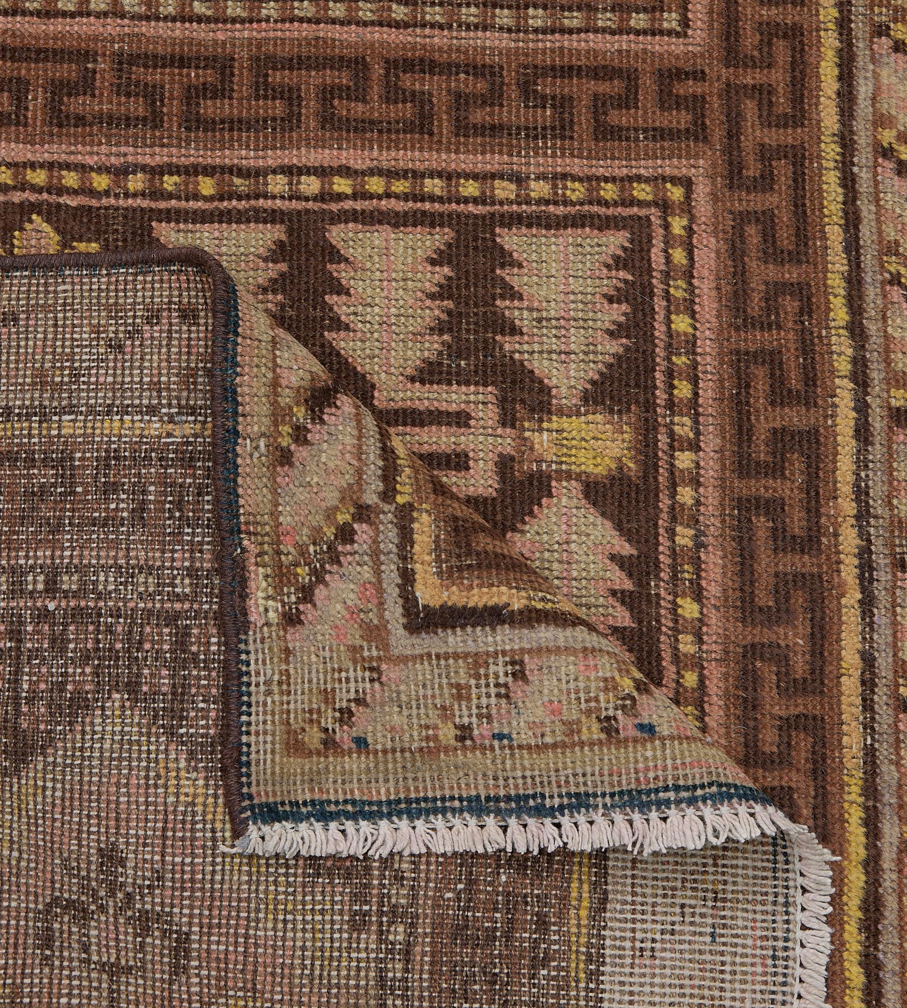 Traditional Antique Wool Hand-woven Khotan Runner For Sale 3