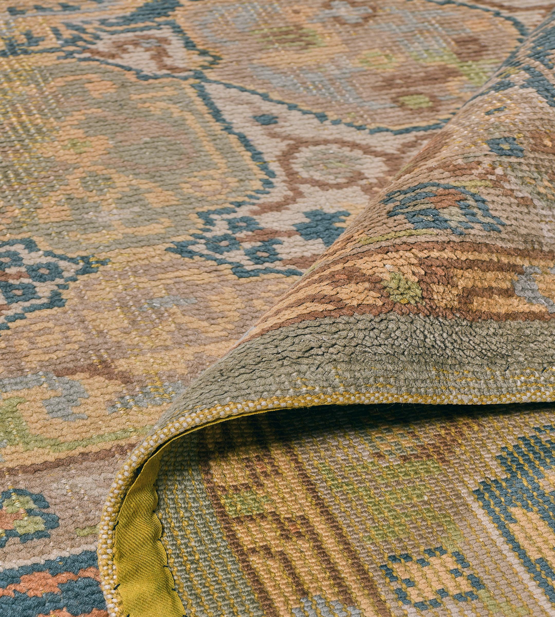 Traditional Antique Wool Handwoven European Rug For Sale 5