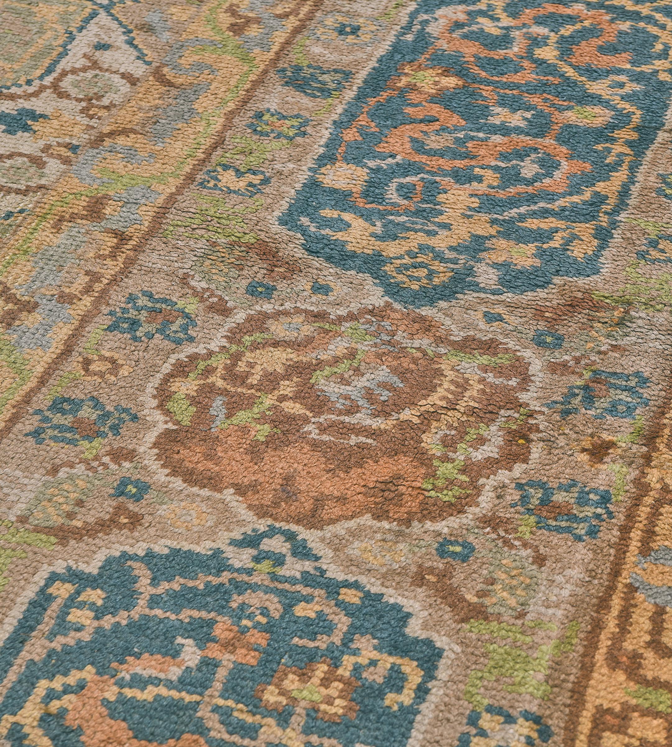 Traditional Antique Wool Handwoven European Rug For Sale 1