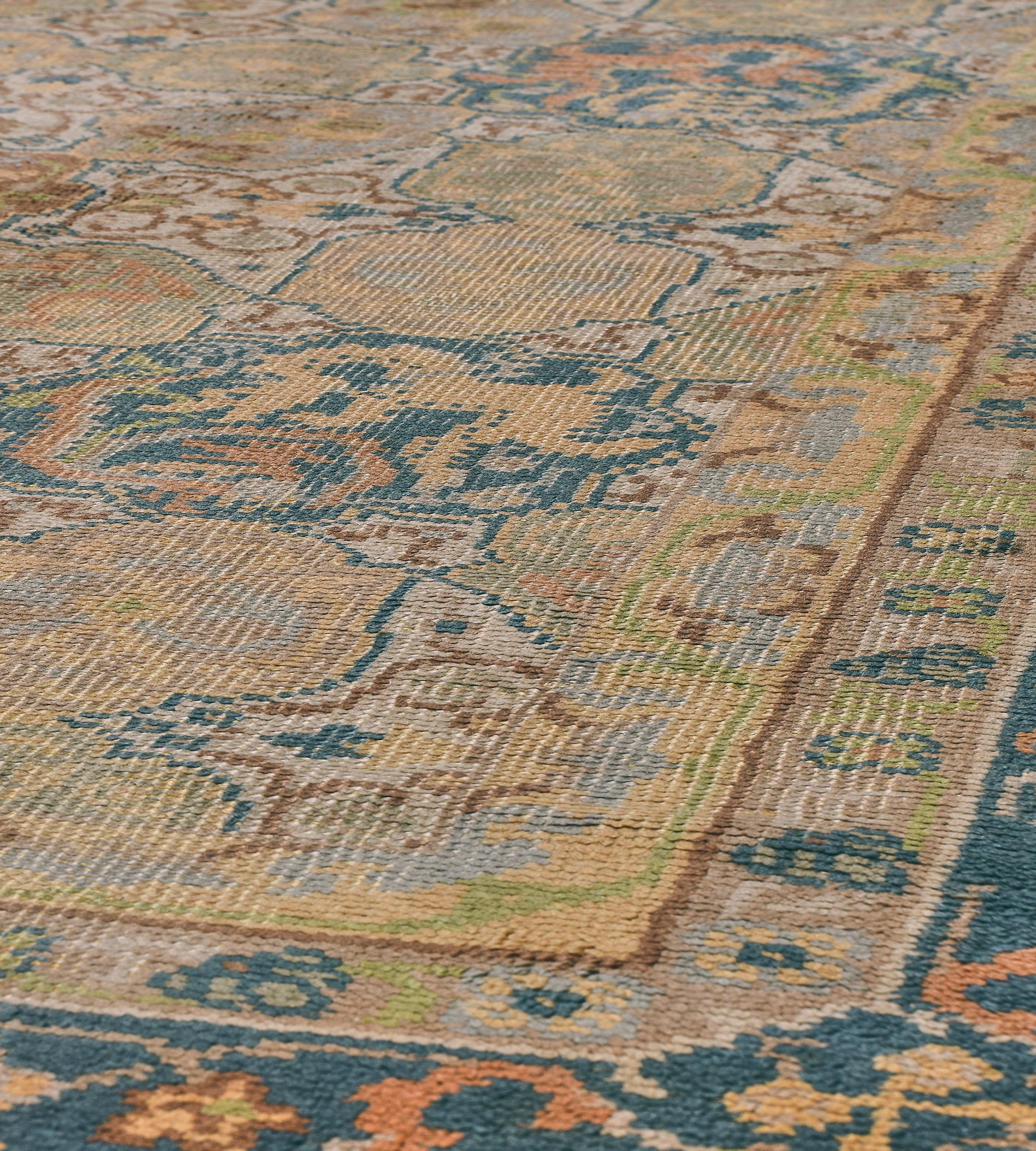 Traditional Antique Wool Handwoven European Rug For Sale 2