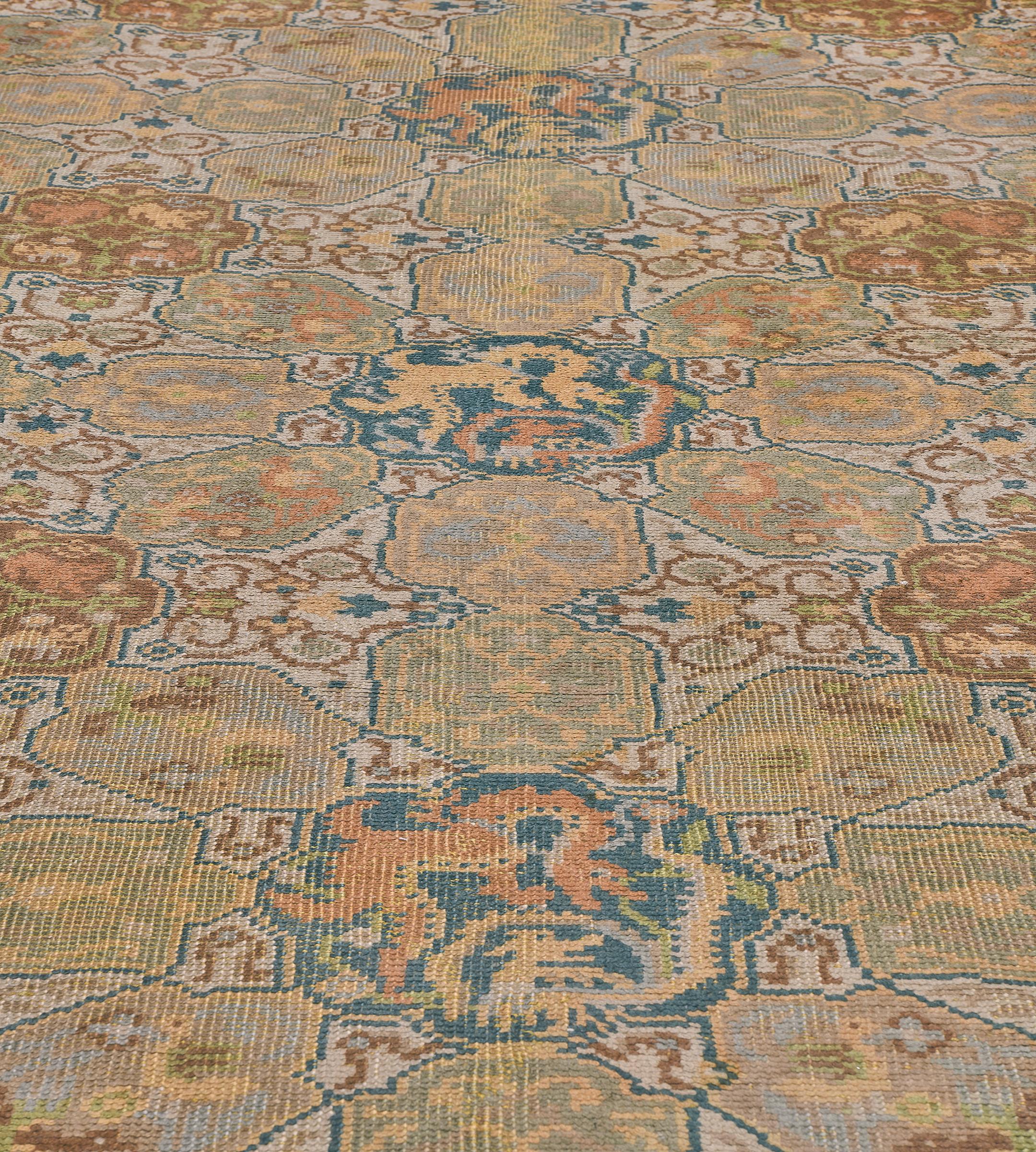 Traditional Antique Wool Handwoven European Rug For Sale 3