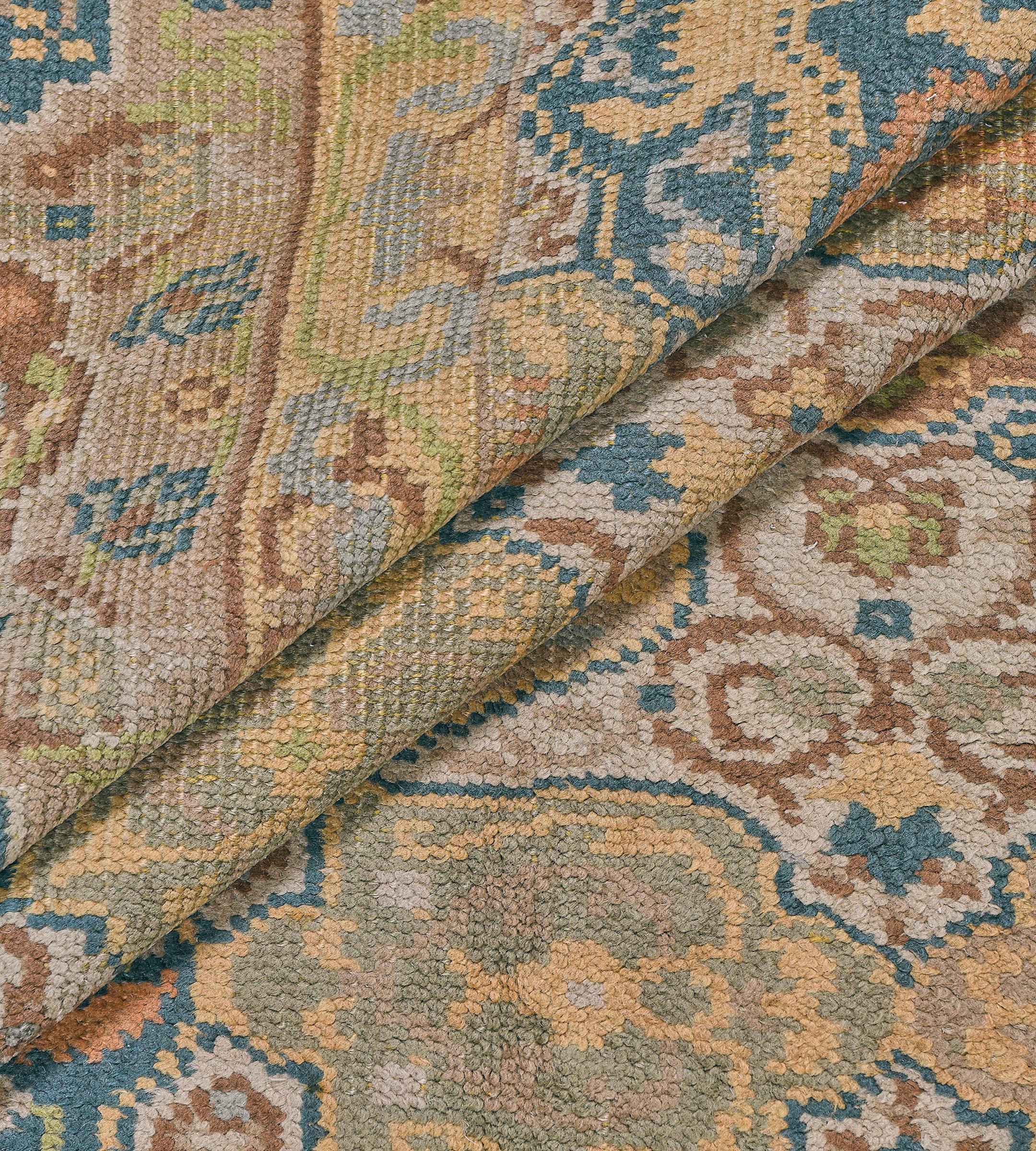 Traditional Antique Wool Handwoven European Rug For Sale 4