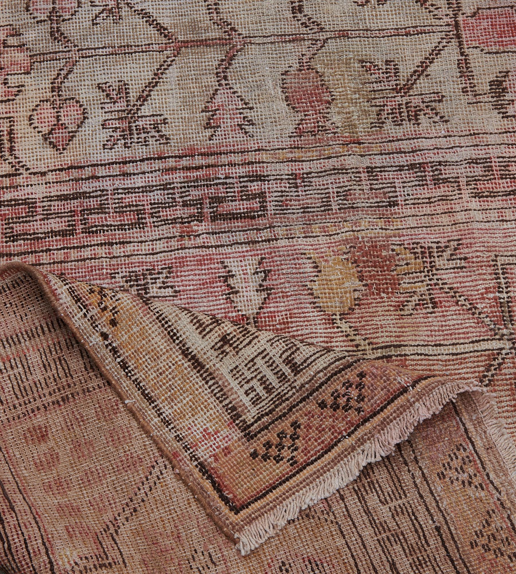 20ième siècle Tapis traditionnel Khotan en laine ancienne 3'4