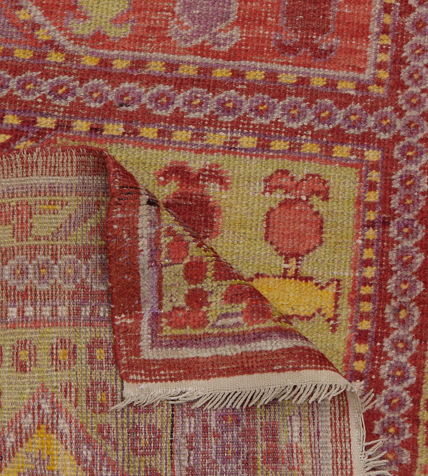 Traditional Antique Wool Panels Floral Khotan Runner For Sale 3