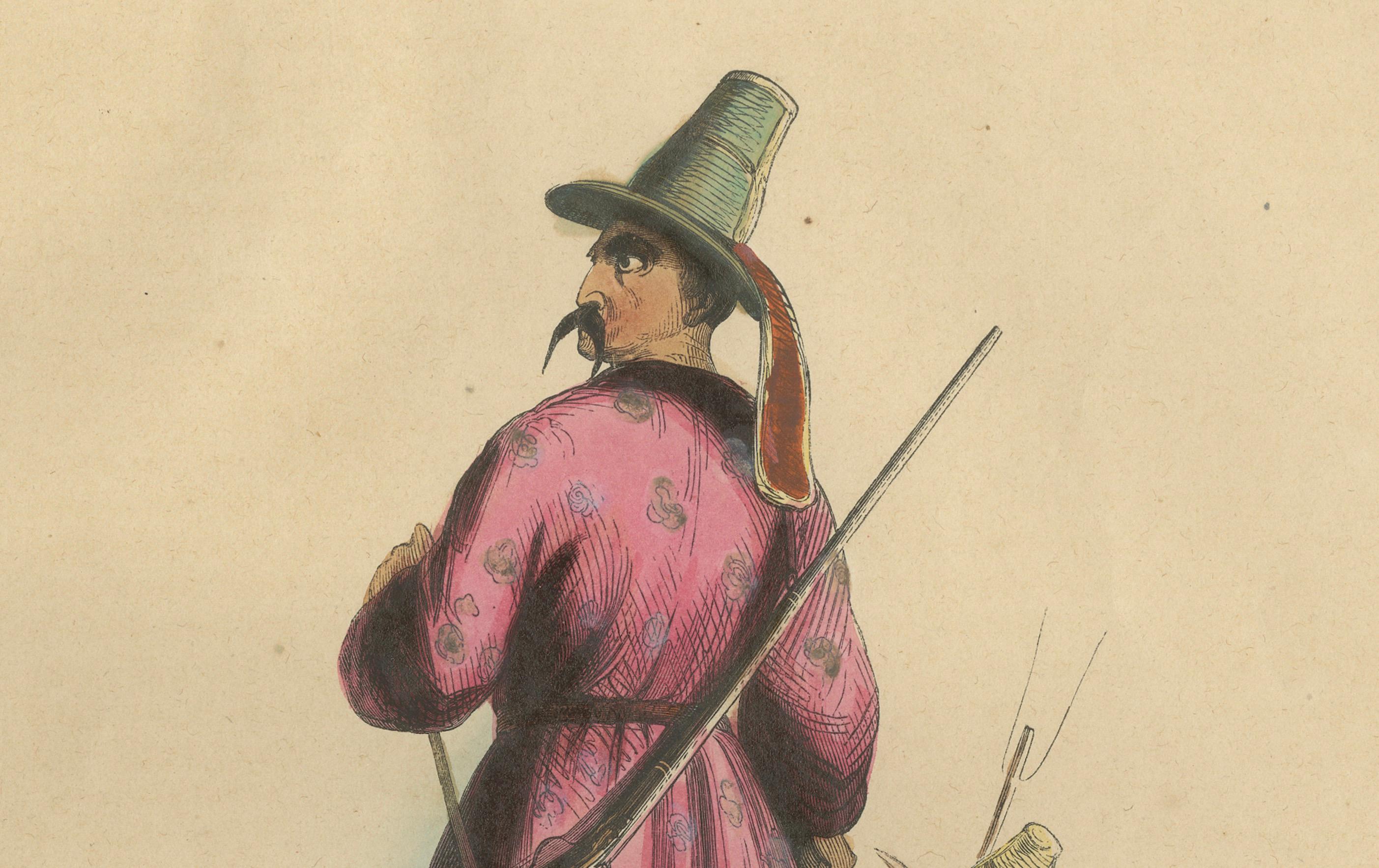 Paper Traditional Archery and Infantry Gear: Kyrgyz and Kalmyk Warriors in 1844 For Sale