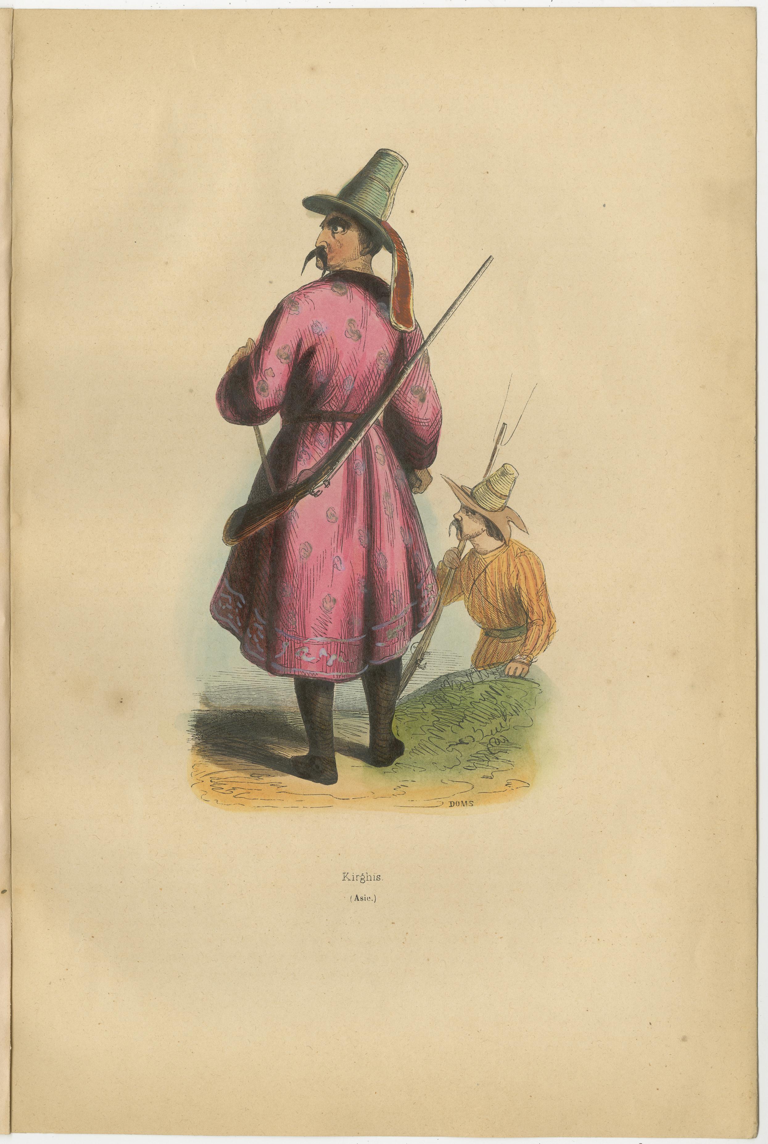 Traditional Archery and Infantry Gear: Kyrgyz and Kalmyk Warriors in 1844 For Sale 1