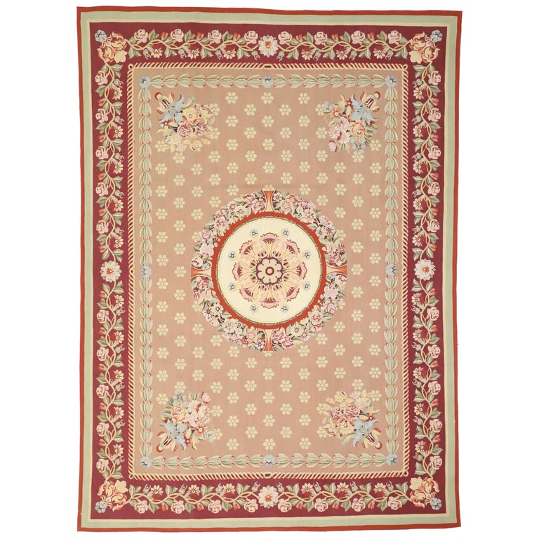 Traditional Chintz Area Rug with French Aubusson Style and Savonnerie ...