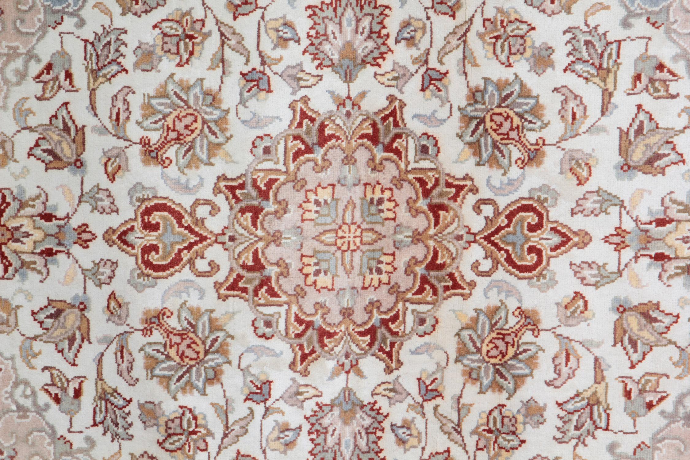 Sultanabad Traditional Area Rugs, Indian Carpet Cream Rug, Floor Rugs for Sale Red Border