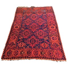 Antique Large Traditional Hand Knotted Tribal Wool Rug, circa 1920