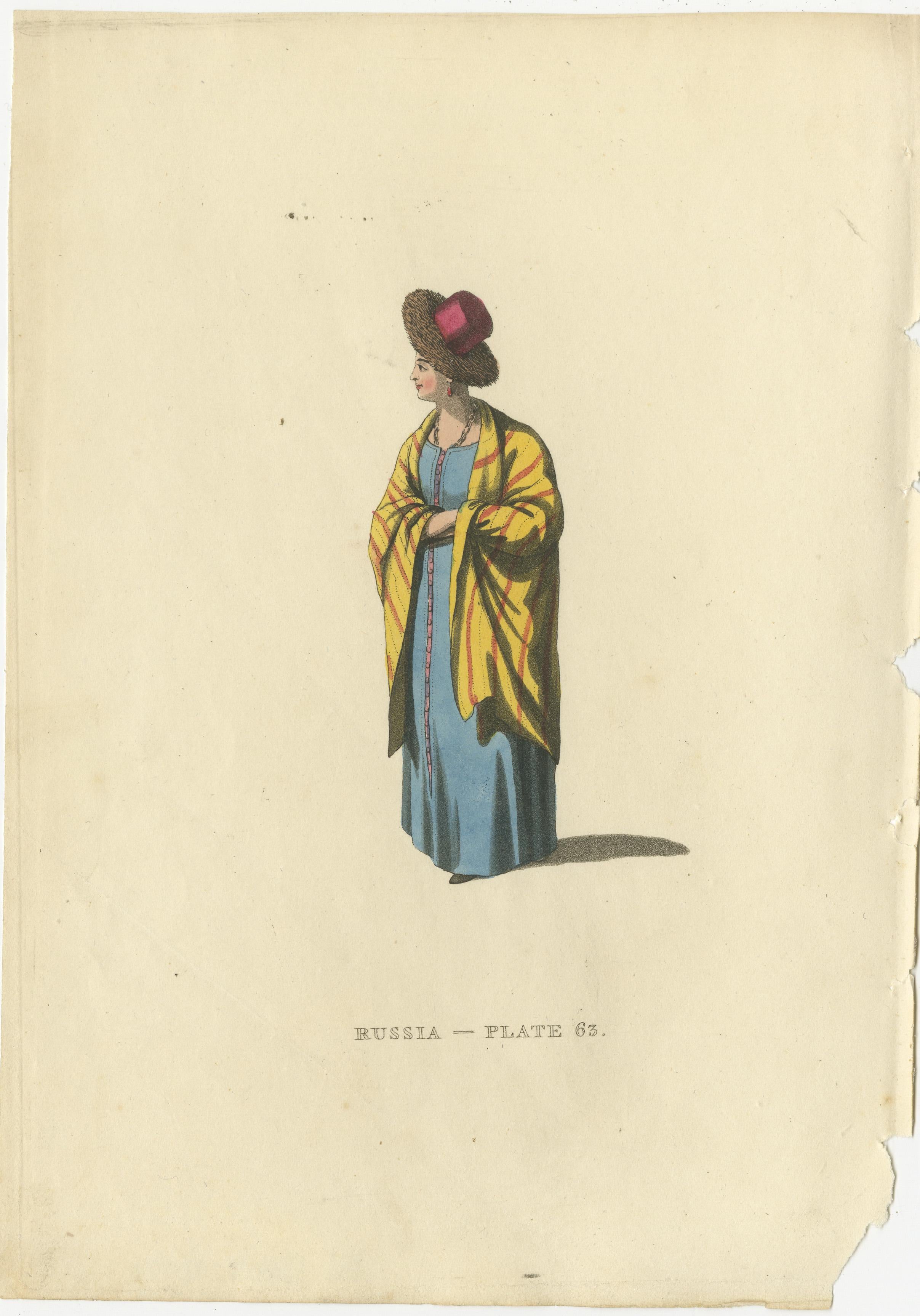 Engraved Traditional Attire of Valday: Vestiges of Russian Heritage, Published in 1814 For Sale