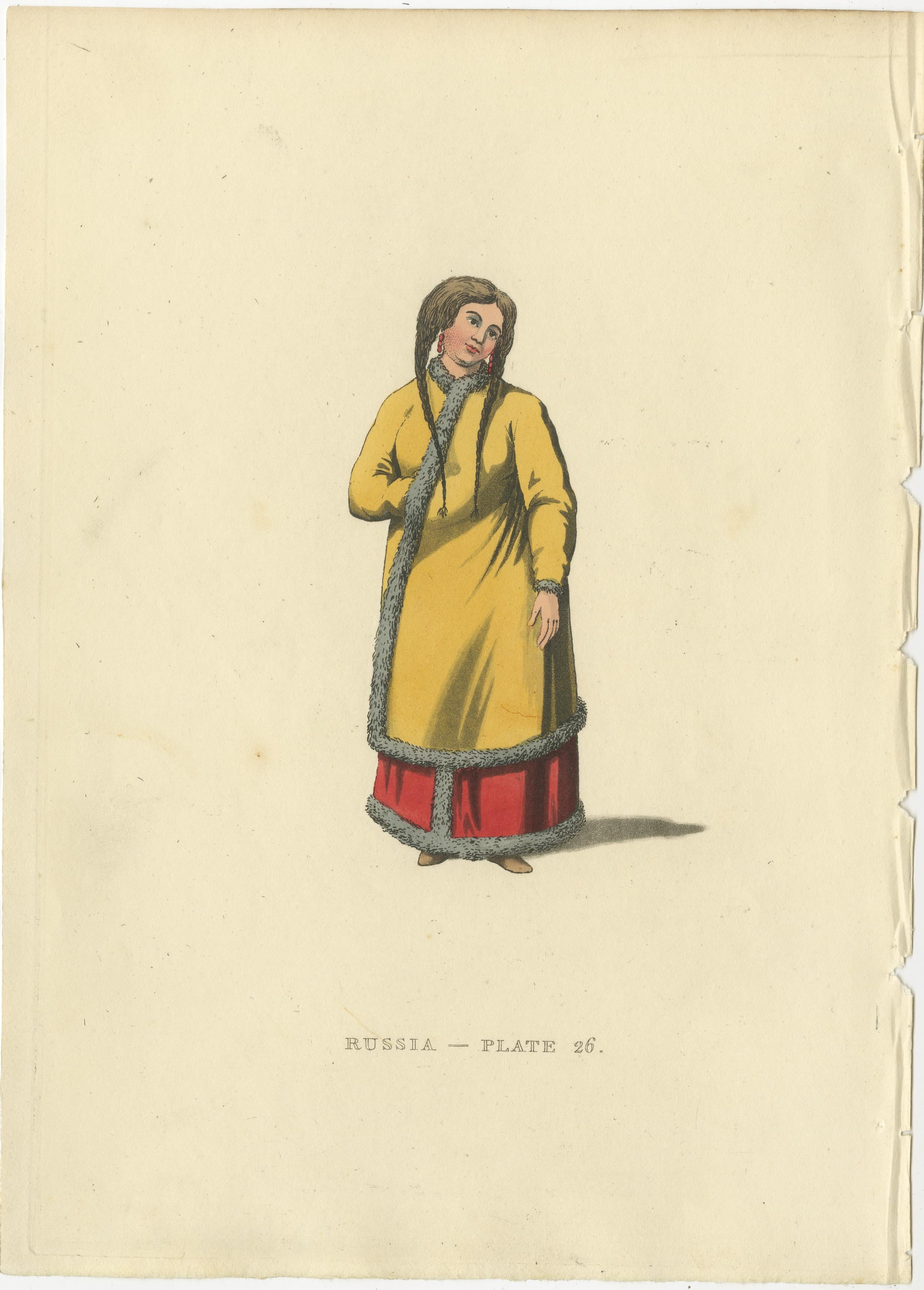 Engraved Traditional Attires of Early 19th Century Russia: A Visual Record in Engravings For Sale