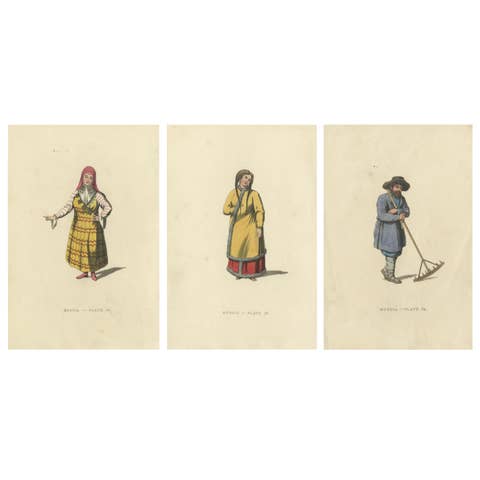 Traditional Attires of Early 19th Century Russia: A Visual Record in Engravings