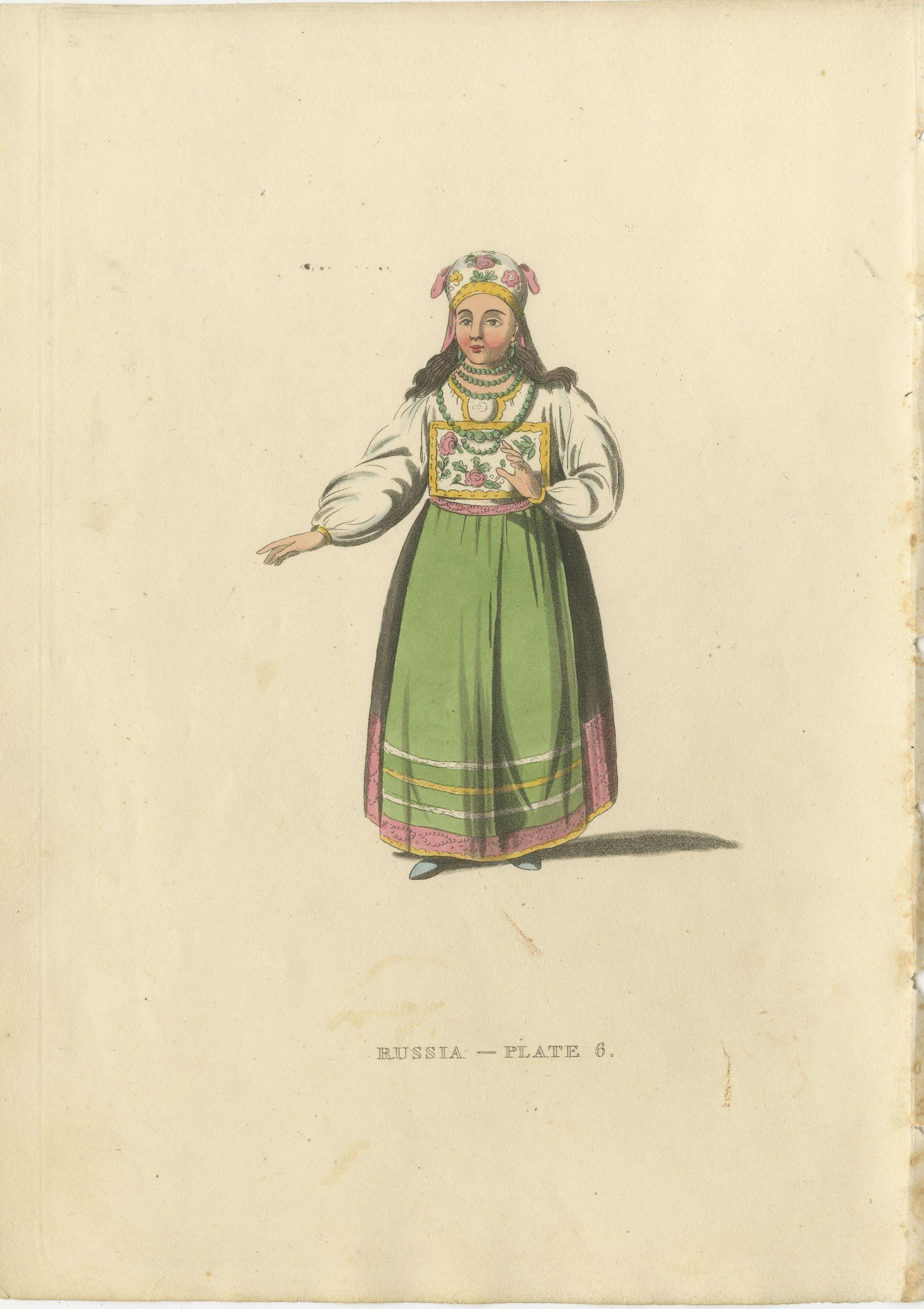 Engraved Traditional Attires of Finnish, Estonian and Angria Women in Former Russia, 1814 For Sale