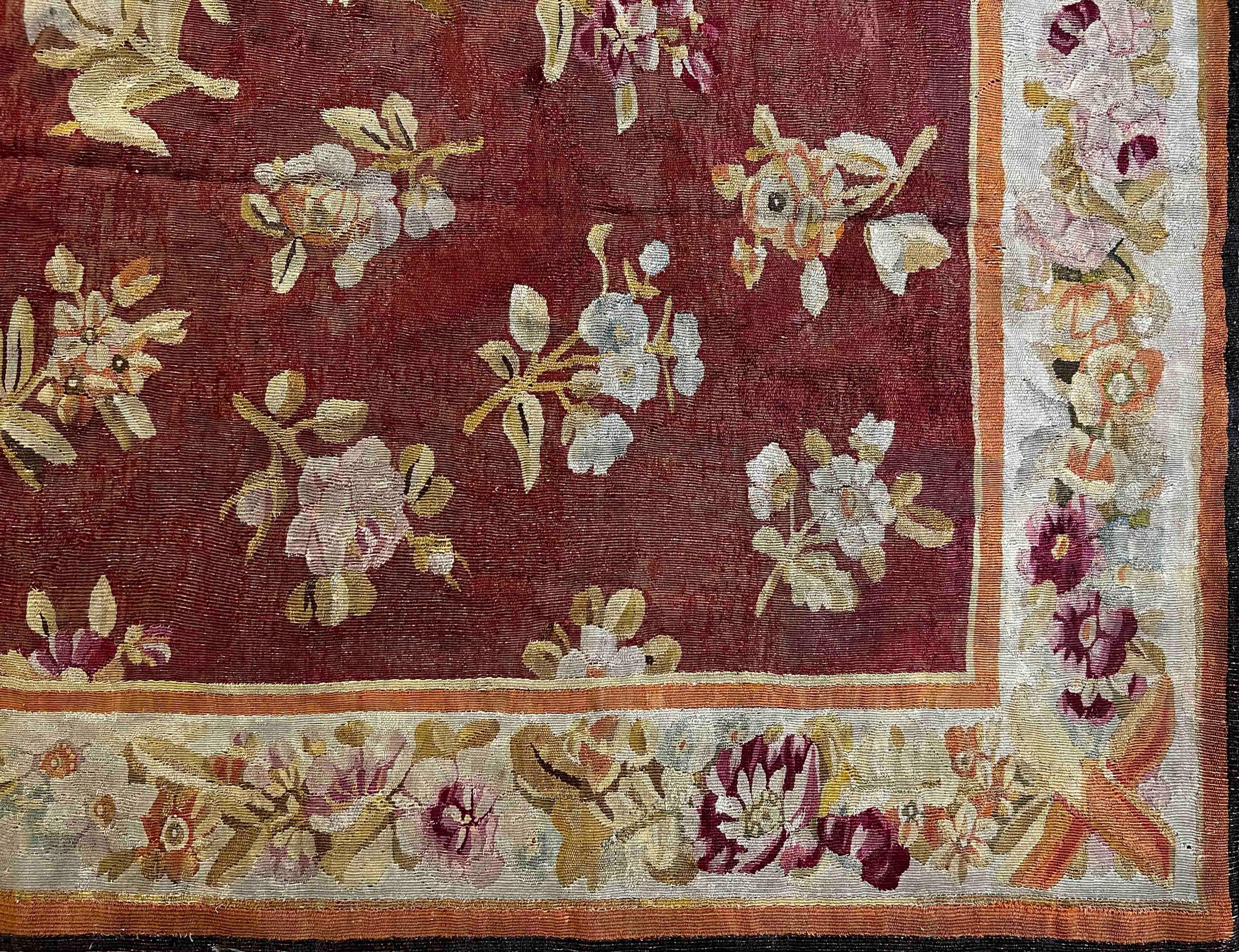 French Traditional Aubusson rug flat weave style small - N° 879 For Sale