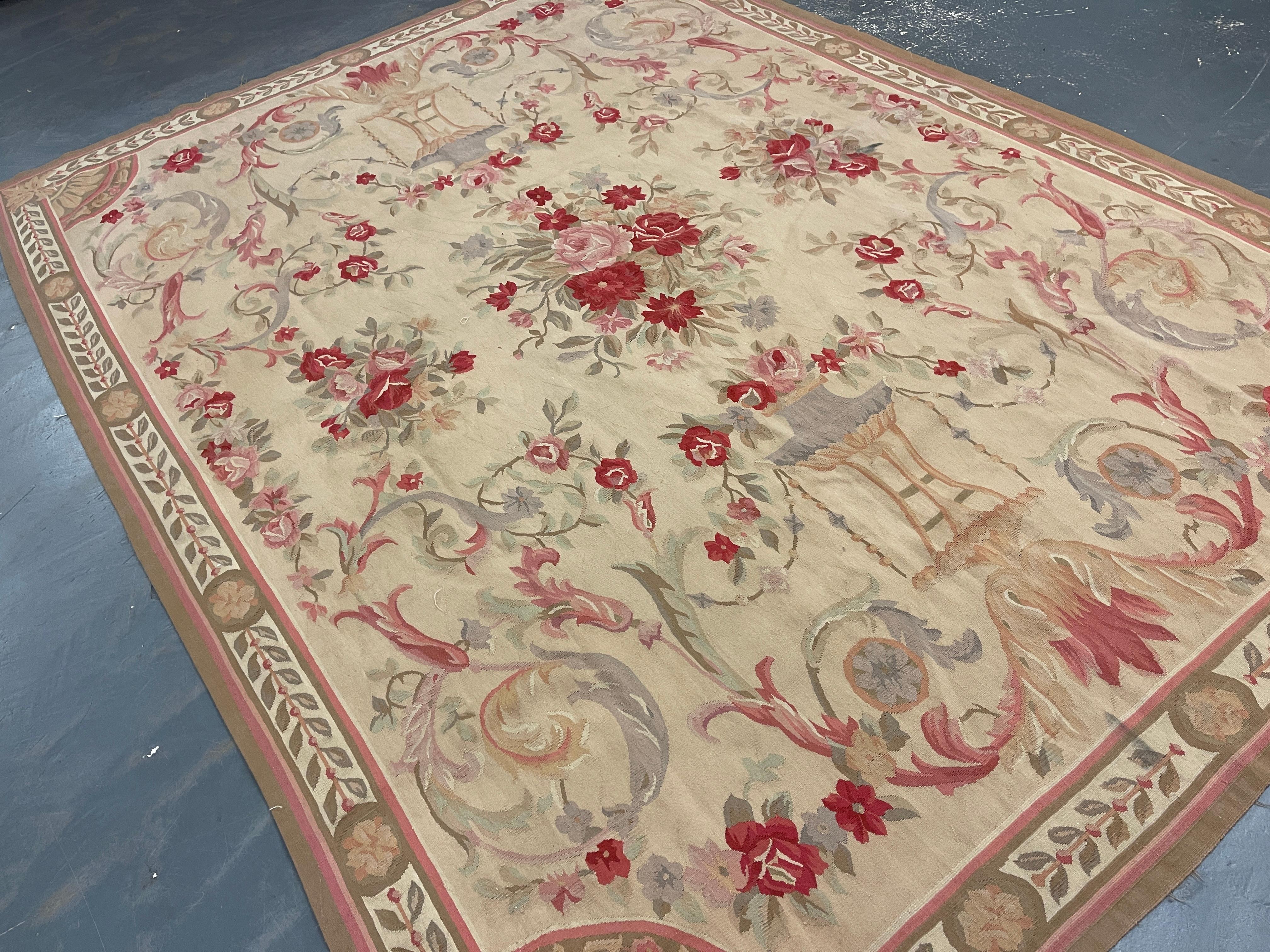 This fantastic area rug has been handwoven with a beautiful symmetrical pink floral design on an ivory blue background with cream green and ivory accents. This elegant piece's colour and design make it the perfect accent rug.
This rug style is best