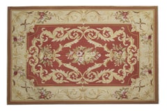 Handgewebter Teppich im Aubusson-Stil aus Wolle mit Gobelinstickerei