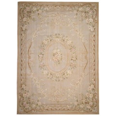 Retro Traditional Aubusson Style Rug Tapestry Area Rug Handwoven Wool