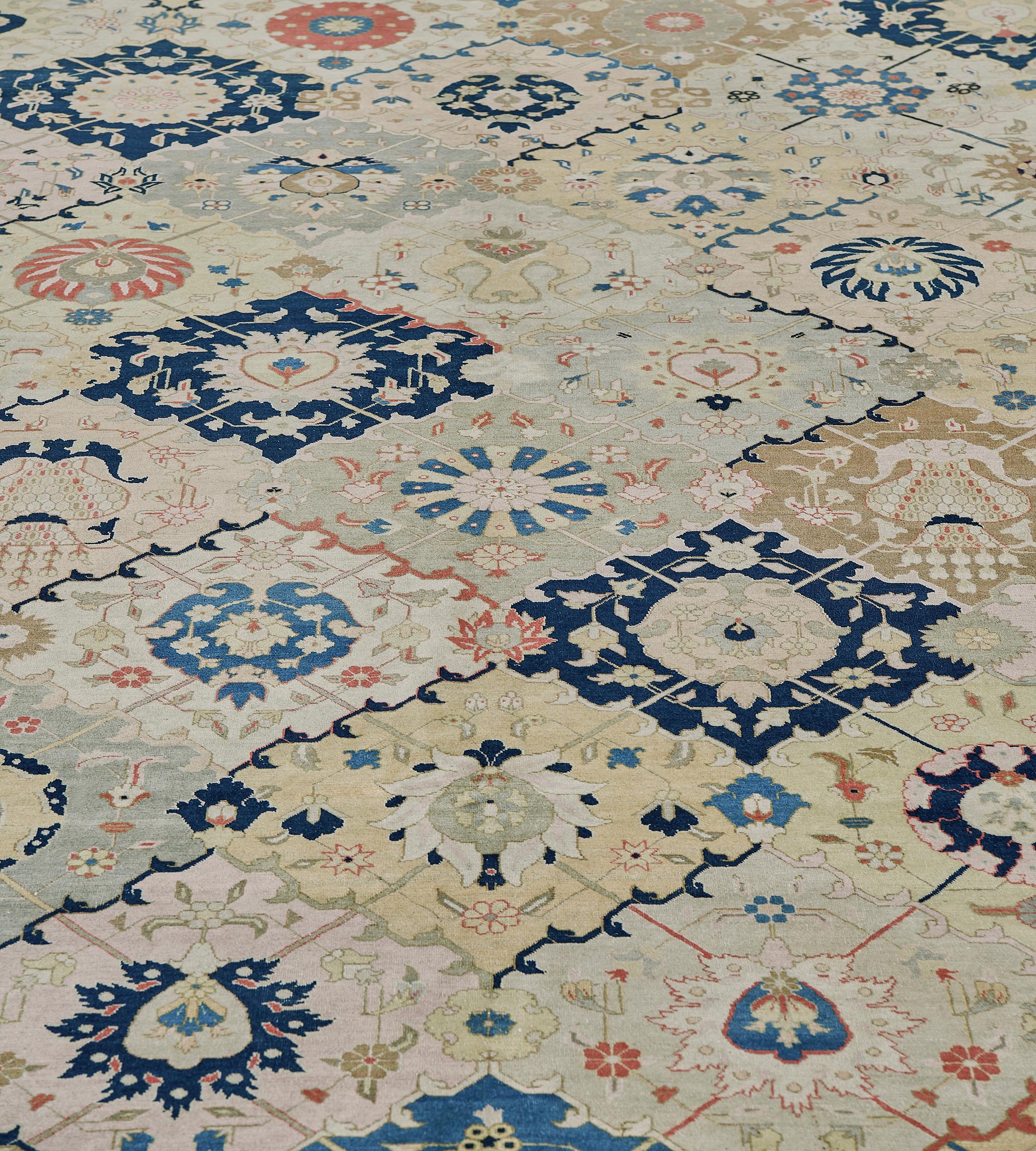 Lana Tappeto tradizionale autentico colorato in lana persiana Tabriz in vendita