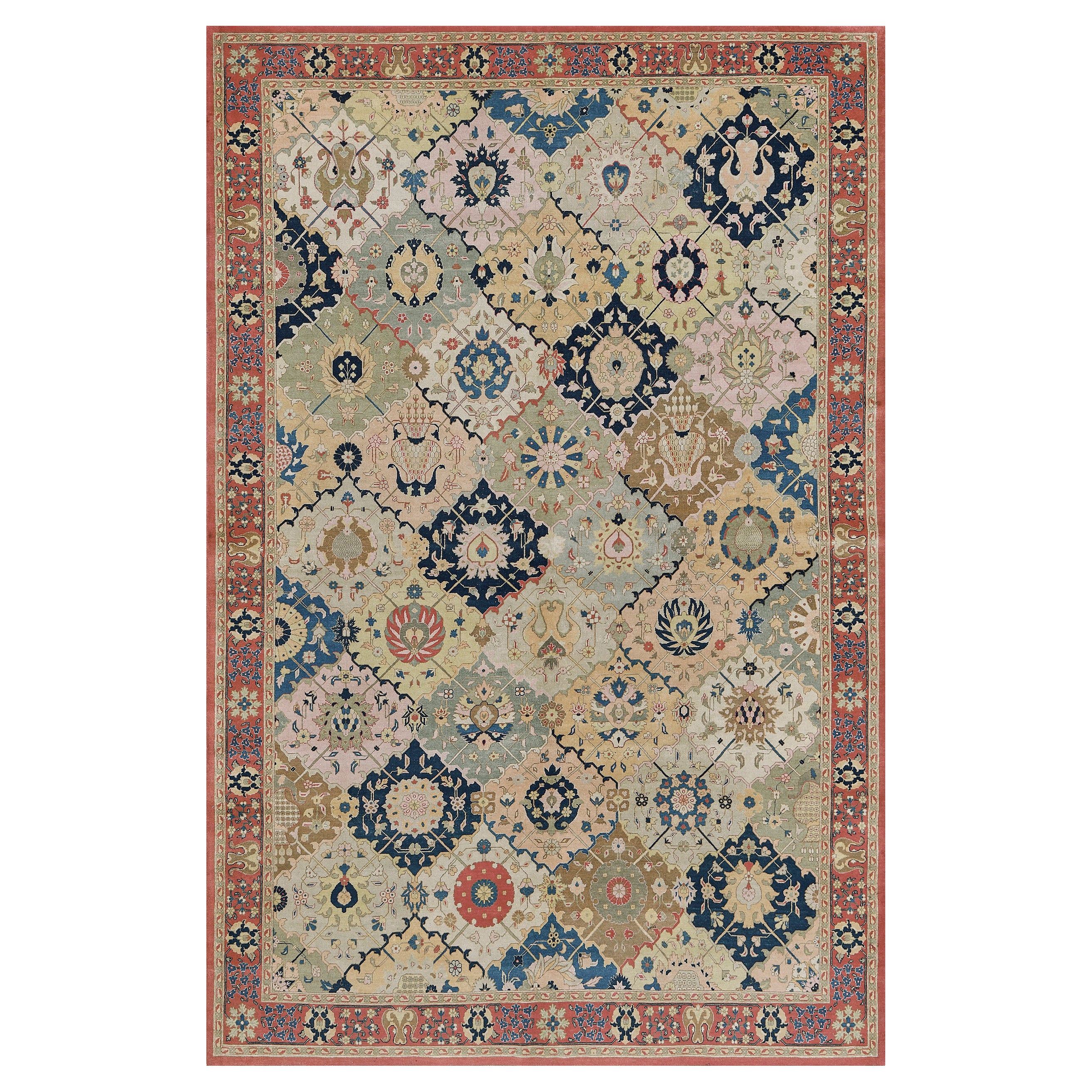 Alfombra Tabriz Persa Tradicional Auténtica de Lana de Colores