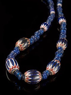 Traditional Bamileke 7 Layer Chevron Trade Bead Necklace