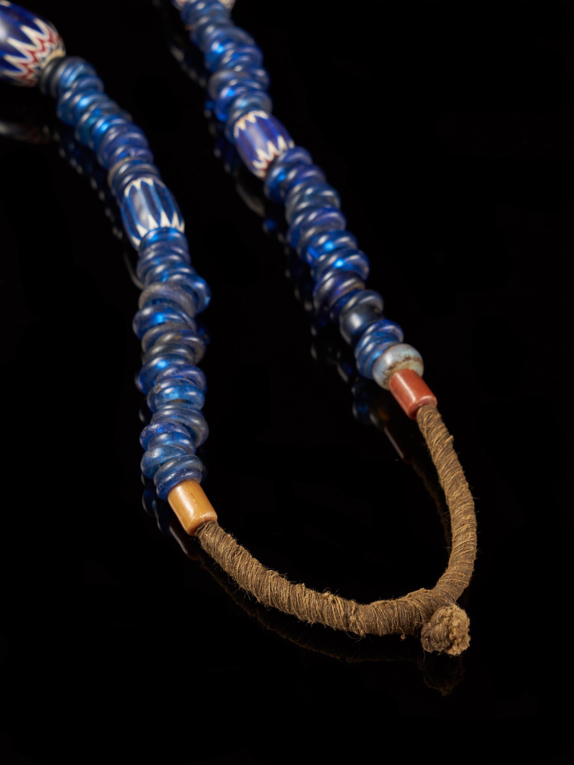 Cameroonian Traditional Bamileke 7 Layer Chevron Trade Bead Necklace