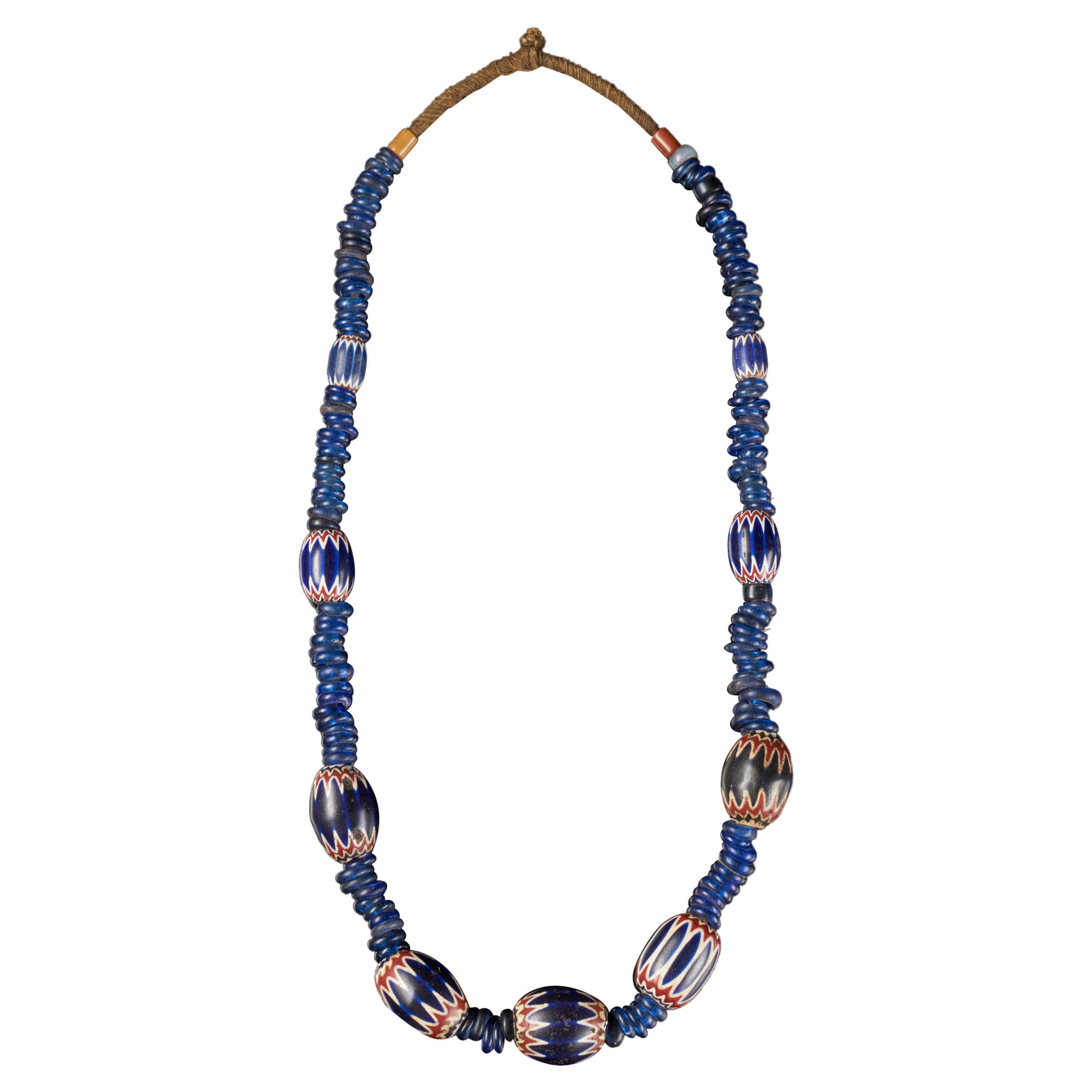 Traditional Bamileke 7 Layer Chevron Trade Bead Necklace