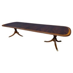 Traditional Banded Mahogany Dining Table by Leighton Hall- Showroom Sample