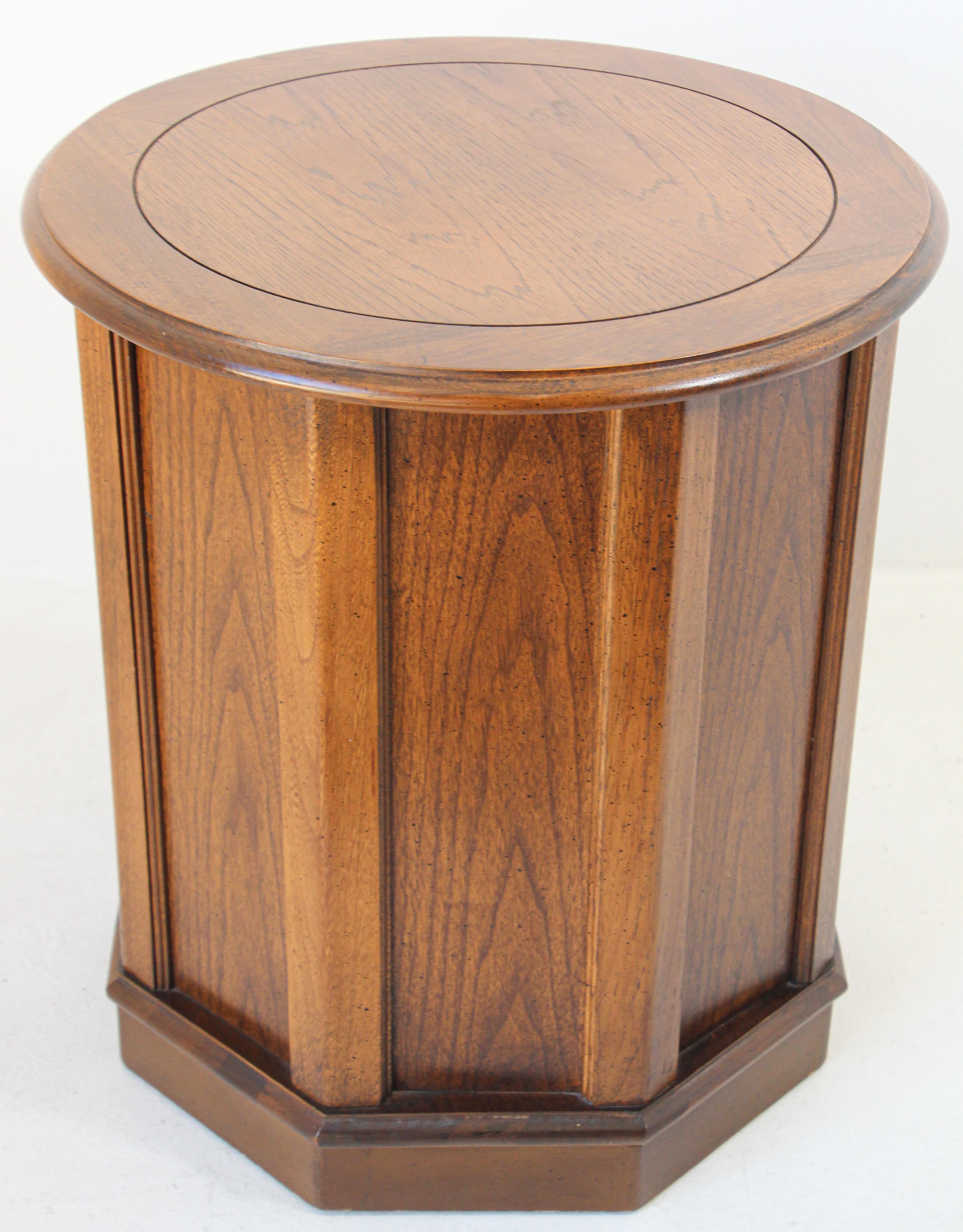 Wood Traditional Barker Bros Moorish Accent Side Table Cabinet For Sale