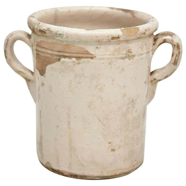 Traditional Beige Lacquered Rustic Spanish Ceramic For Sale 5