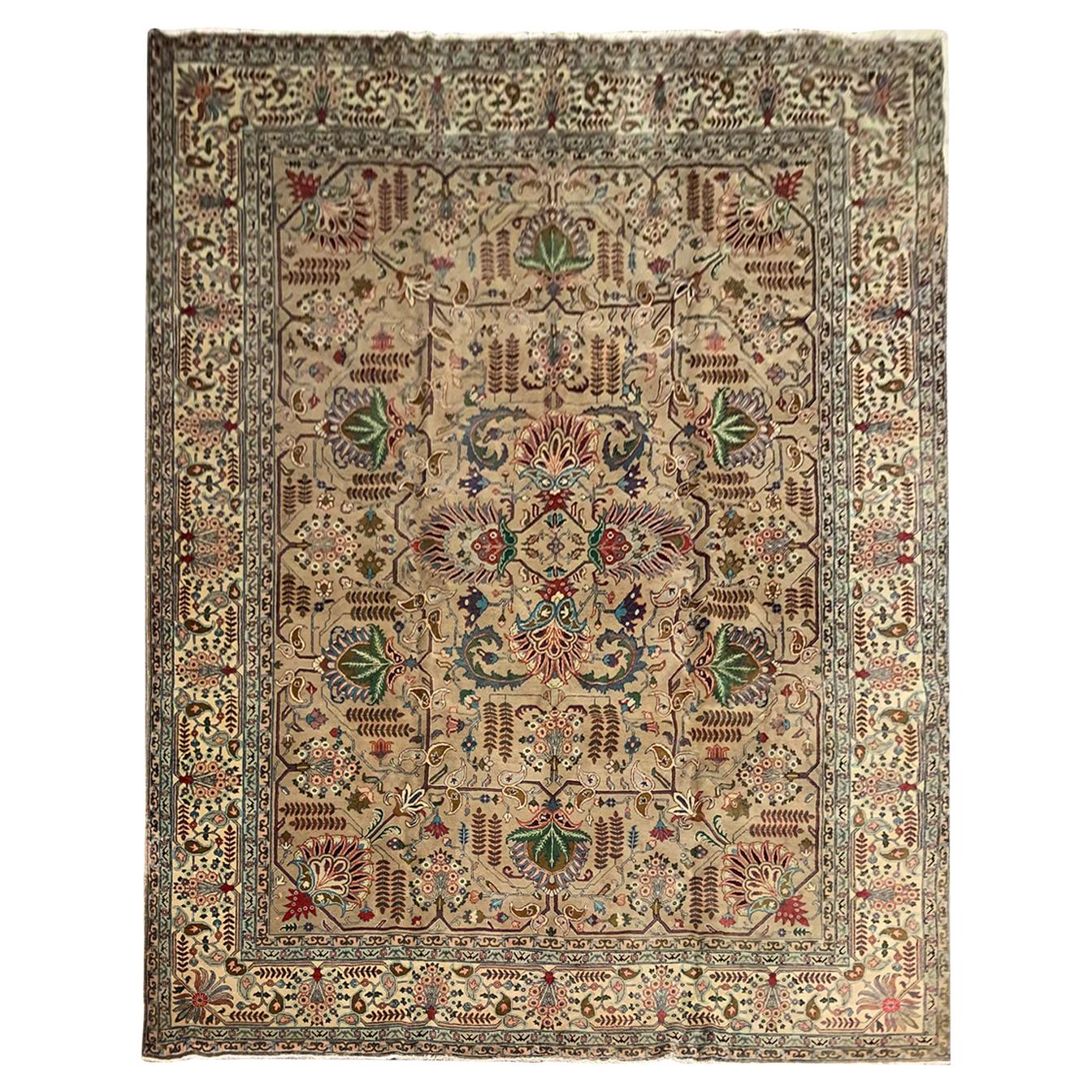 Traditional Carpet Wool Rug Handmade Oriental Beige Area Rug Tree For ...