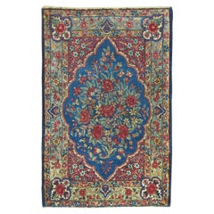 Tappeto tradizionale blu formale Kerman Mat Mini